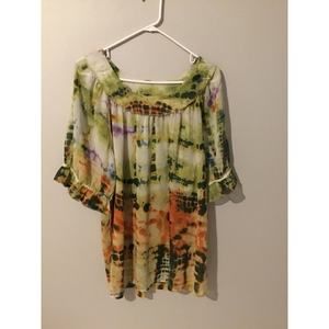 Mush baby Sienna Rose Inc. Women’s V Neck Floral Blouse Boho Flow Resort Fairy L